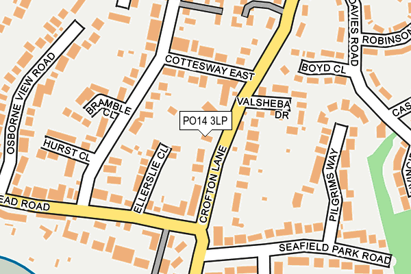 PO14 3LP map - OS OpenMap – Local (Ordnance Survey)