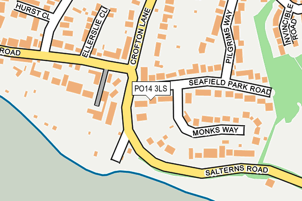 PO14 3LS map - OS OpenMap – Local (Ordnance Survey)