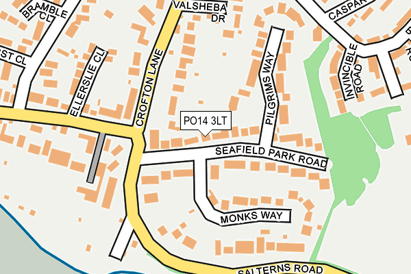 PO14 3LT map - OS OpenMap – Local (Ordnance Survey)