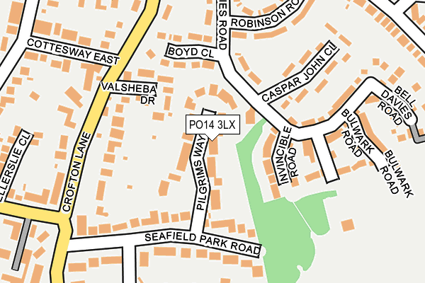 PO14 3LX map - OS OpenMap – Local (Ordnance Survey)