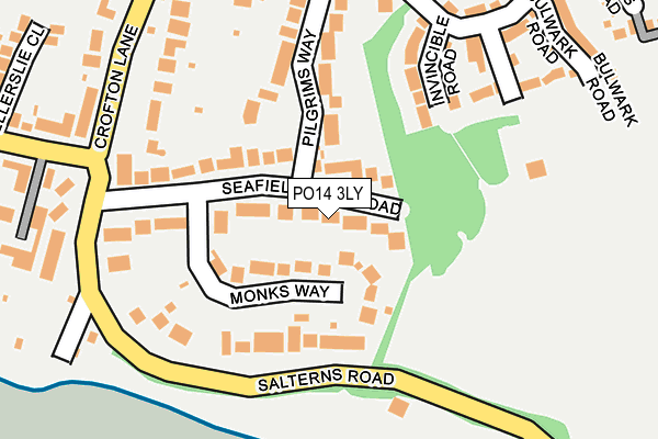 PO14 3LY map - OS OpenMap – Local (Ordnance Survey)