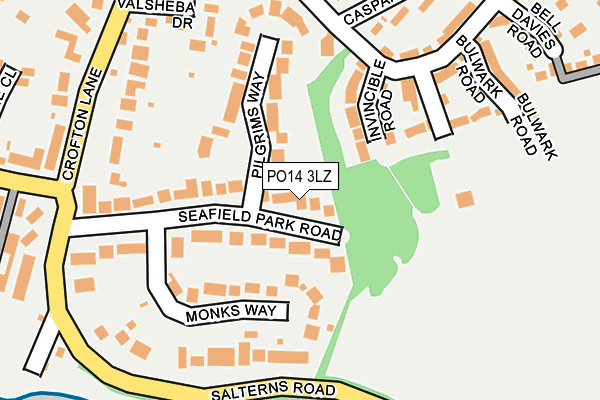 PO14 3LZ map - OS OpenMap – Local (Ordnance Survey)