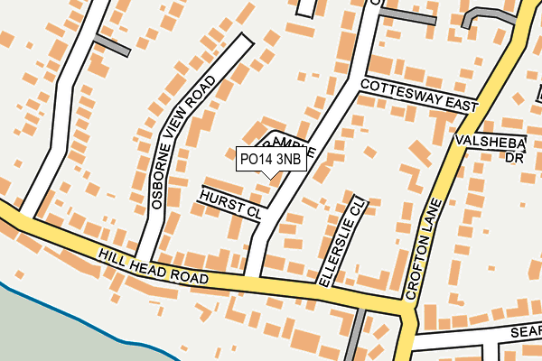 PO14 3NB map - OS OpenMap – Local (Ordnance Survey)