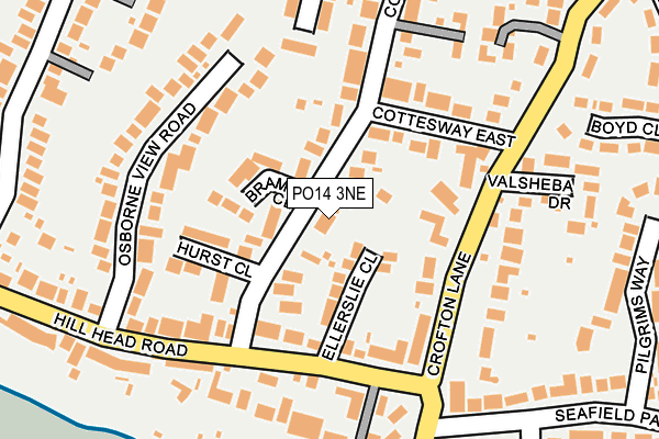 PO14 3NE map - OS OpenMap – Local (Ordnance Survey)