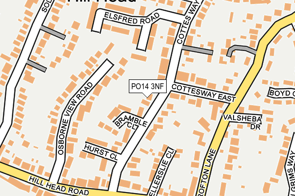 PO14 3NF map - OS OpenMap – Local (Ordnance Survey)