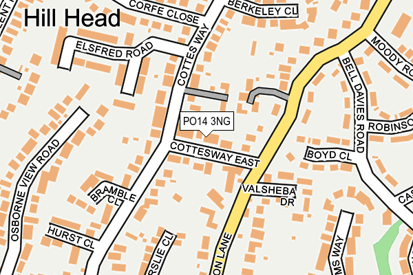PO14 3NG map - OS OpenMap – Local (Ordnance Survey)