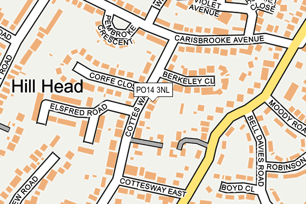 PO14 3NL map - OS OpenMap – Local (Ordnance Survey)