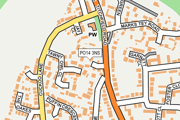 PO14 3NS map - OS OpenMap – Local (Ordnance Survey)