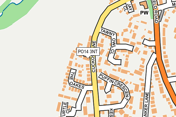 PO14 3NT map - OS OpenMap – Local (Ordnance Survey)