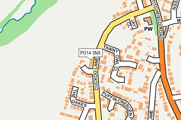 PO14 3NX map - OS OpenMap – Local (Ordnance Survey)