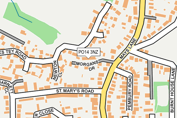 PO14 3NZ map - OS OpenMap – Local (Ordnance Survey)