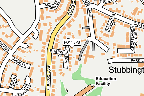 PO14 3PB map - OS OpenMap – Local (Ordnance Survey)