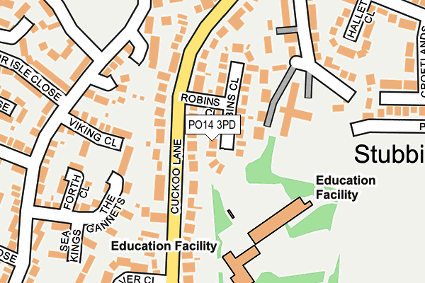 PO14 3PD map - OS OpenMap – Local (Ordnance Survey)