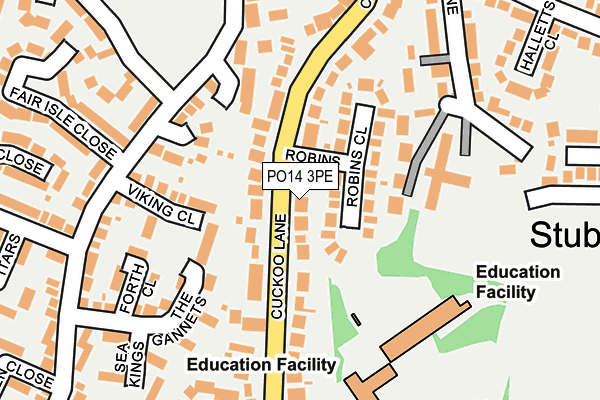 PO14 3PE map - OS OpenMap – Local (Ordnance Survey)