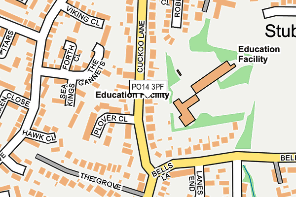 PO14 3PF map - OS OpenMap – Local (Ordnance Survey)