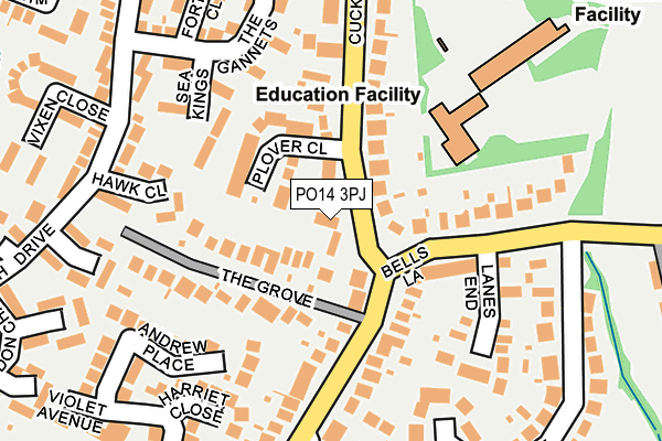 PO14 3PJ map - OS OpenMap – Local (Ordnance Survey)
