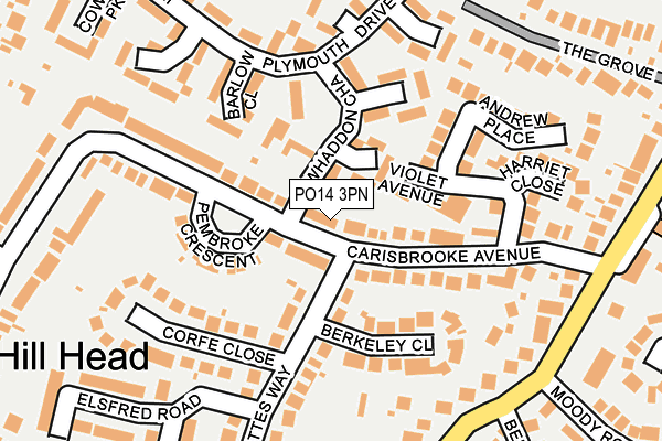 PO14 3PN map - OS OpenMap – Local (Ordnance Survey)