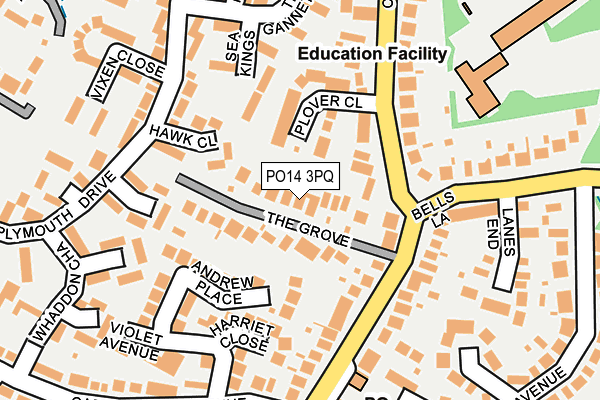 PO14 3PQ map - OS OpenMap – Local (Ordnance Survey)