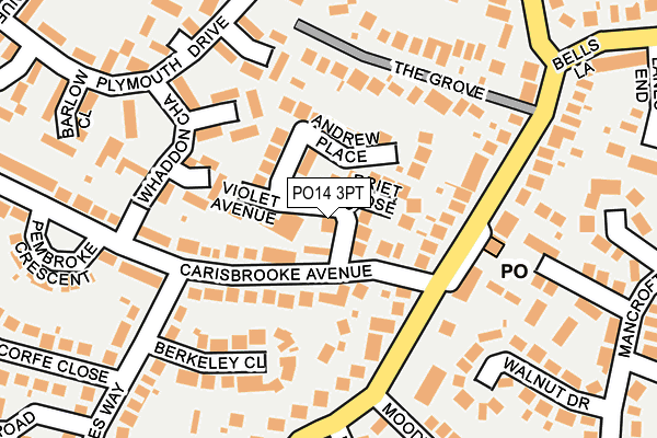 PO14 3PT map - OS OpenMap – Local (Ordnance Survey)