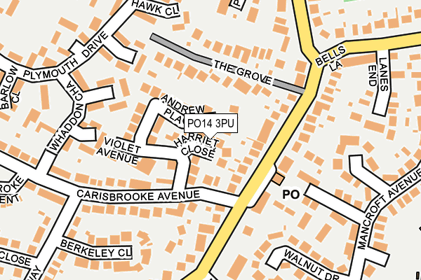 PO14 3PU map - OS OpenMap – Local (Ordnance Survey)