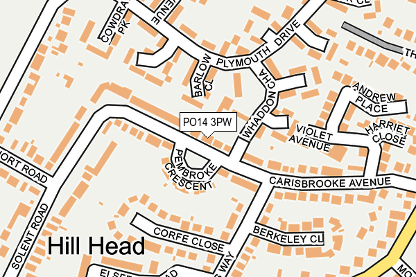 PO14 3PW map - OS OpenMap – Local (Ordnance Survey)