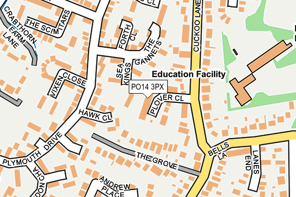 PO14 3PX map - OS OpenMap – Local (Ordnance Survey)