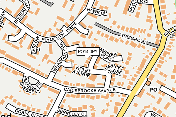 PO14 3PY map - OS OpenMap – Local (Ordnance Survey)