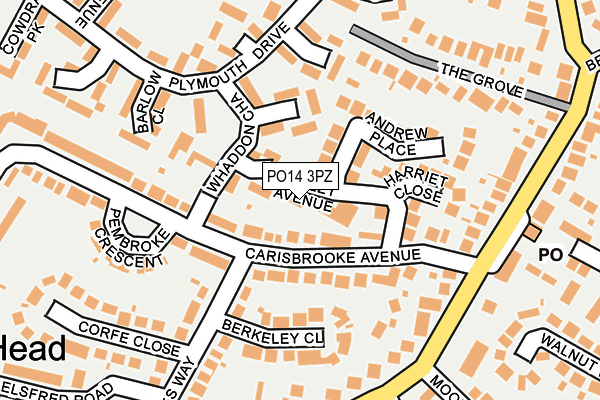 PO14 3PZ map - OS OpenMap – Local (Ordnance Survey)