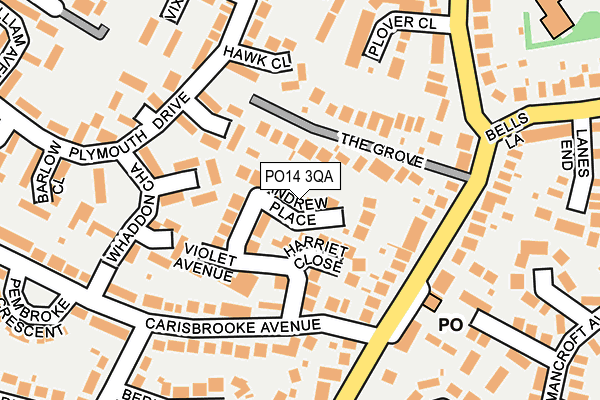 PO14 3QA map - OS OpenMap – Local (Ordnance Survey)