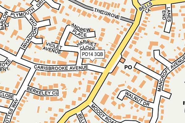 PO14 3QB map - OS OpenMap – Local (Ordnance Survey)