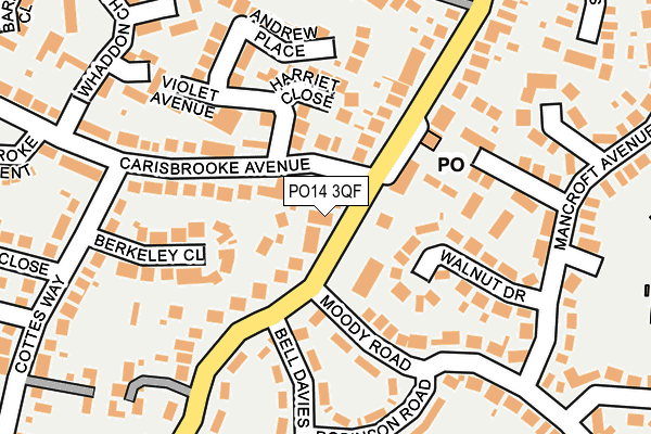 PO14 3QF map - OS OpenMap – Local (Ordnance Survey)