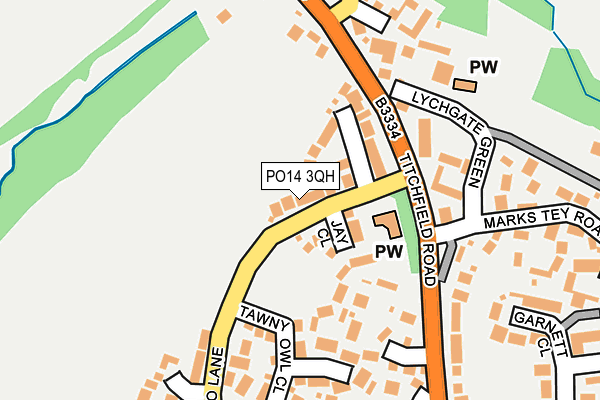 PO14 3QH map - OS OpenMap – Local (Ordnance Survey)