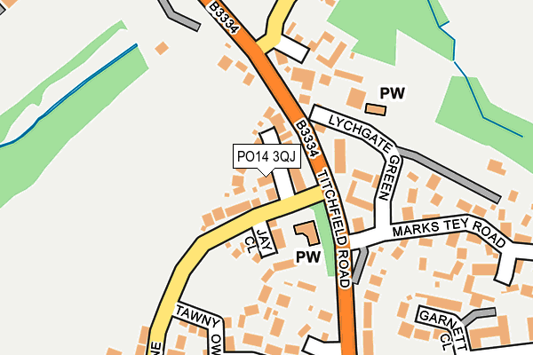 PO14 3QJ map - OS OpenMap – Local (Ordnance Survey)