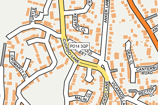 PO14 3QP map - OS OpenMap – Local (Ordnance Survey)