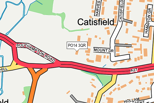 PO14 3QR map - OS OpenMap – Local (Ordnance Survey)