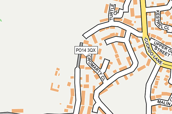 PO14 3QX map - OS OpenMap – Local (Ordnance Survey)