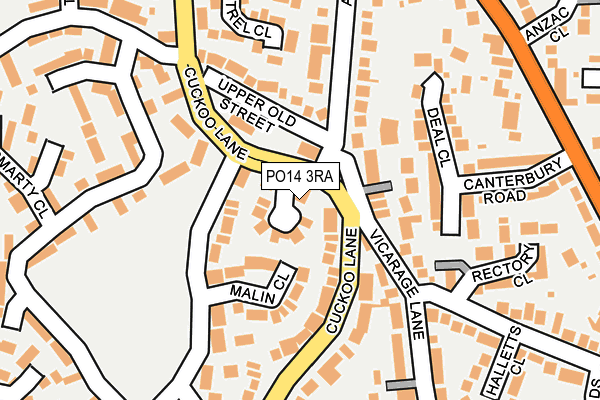 PO14 3RA map - OS OpenMap – Local (Ordnance Survey)
