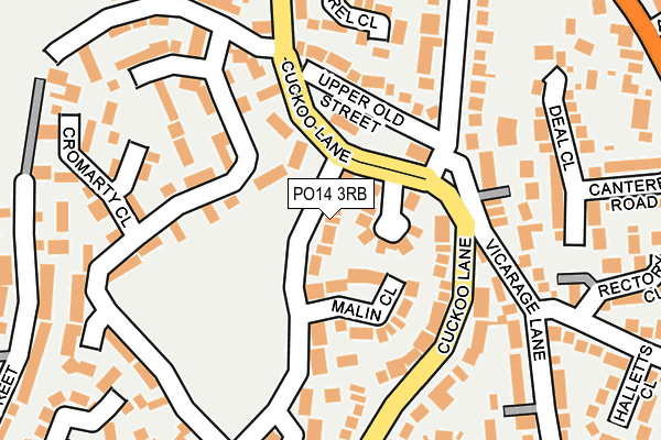 PO14 3RB map - OS OpenMap – Local (Ordnance Survey)