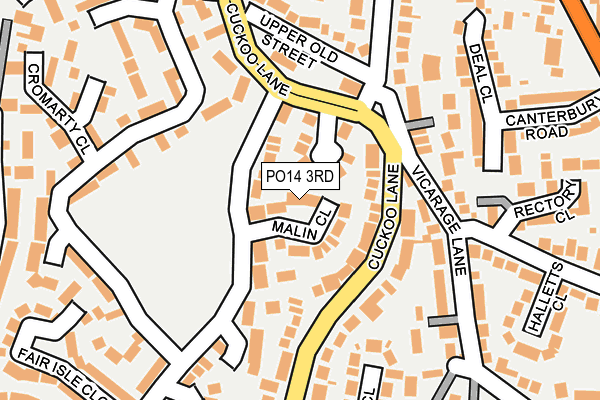 PO14 3RD map - OS OpenMap – Local (Ordnance Survey)
