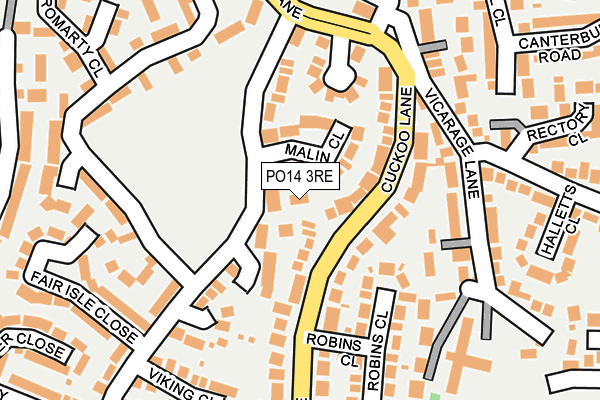 PO14 3RE map - OS OpenMap – Local (Ordnance Survey)