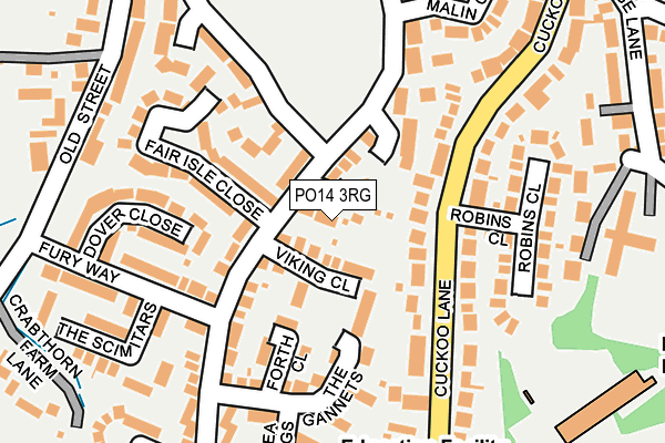 PO14 3RG map - OS OpenMap – Local (Ordnance Survey)