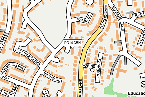 PO14 3RH map - OS OpenMap – Local (Ordnance Survey)