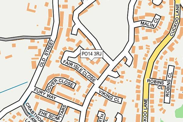 PO14 3RJ map - OS OpenMap – Local (Ordnance Survey)
