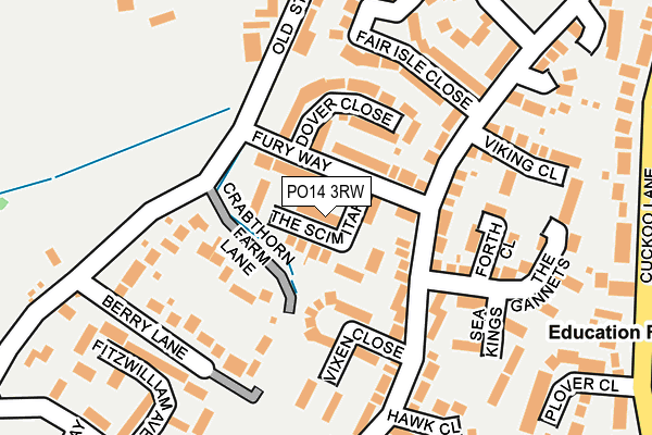 PO14 3RW map - OS OpenMap – Local (Ordnance Survey)