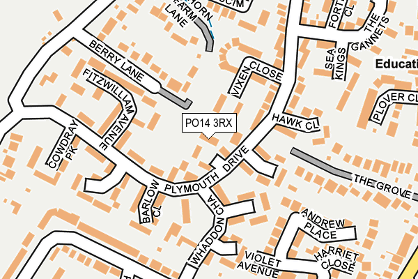 PO14 3RX map - OS OpenMap – Local (Ordnance Survey)