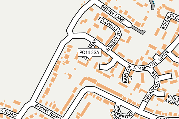 PO14 3SA map - OS OpenMap – Local (Ordnance Survey)