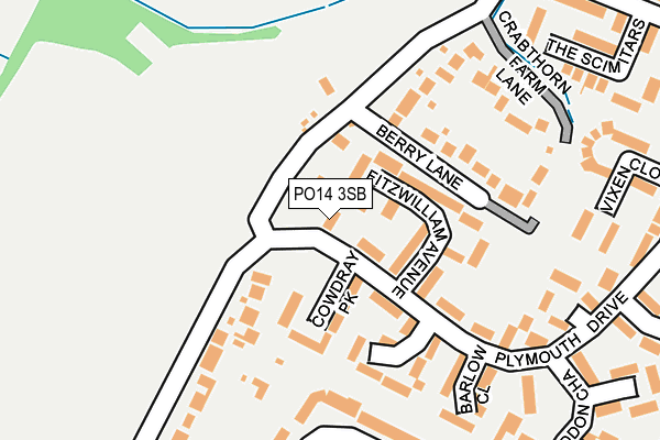 PO14 3SB map - OS OpenMap – Local (Ordnance Survey)