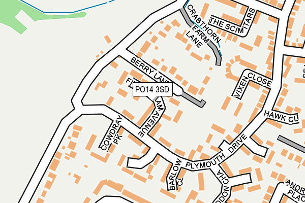 PO14 3SD map - OS OpenMap – Local (Ordnance Survey)