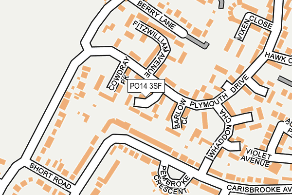 PO14 3SF map - OS OpenMap – Local (Ordnance Survey)