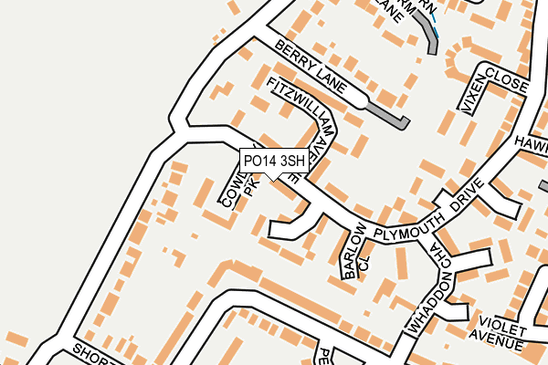 PO14 3SH map - OS OpenMap – Local (Ordnance Survey)